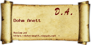 Dohm Anett névjegykártya